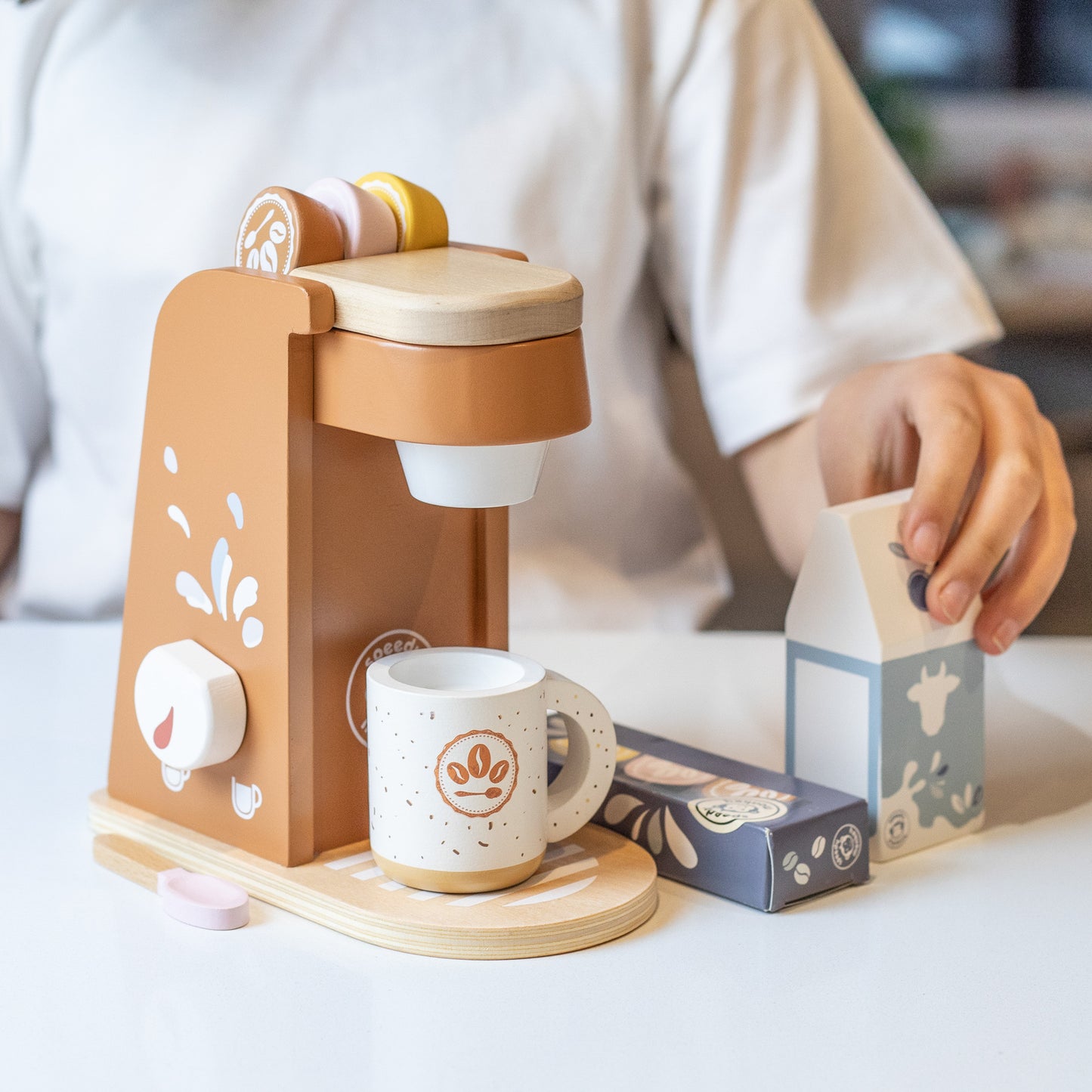 Speedy Monkey Wooden Coffee Machine Set