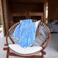 Grown Knitted Scallop Baby Blanket Aqua