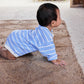 Grown Organic Stripe Romper Marine/Milk