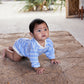 Grown Organic Stripe Romper Marine/Milk