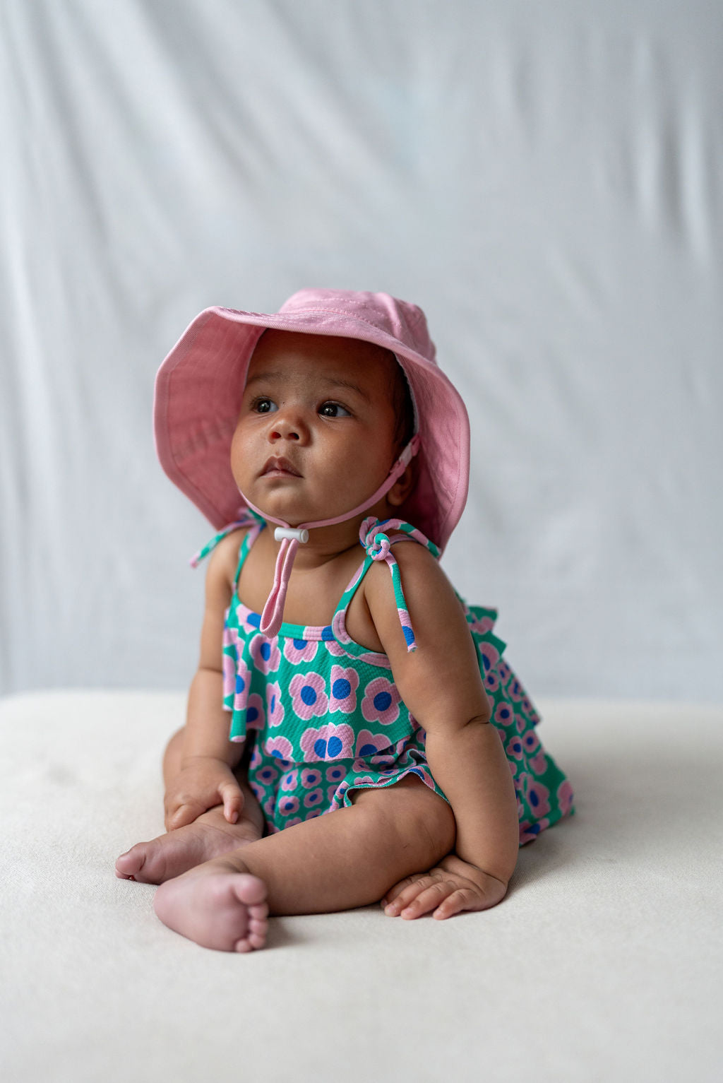 Acorn Wide Brim Infant Sunhat Pink