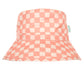 Acorn Broad Brim Bucket Hat Pink Checks