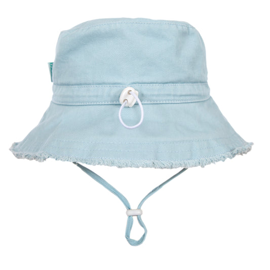 Acorn Frayed Bucket Hat Blue Seafoam