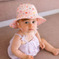 Acorn Floating Hearts Wide Brim Infant Hat