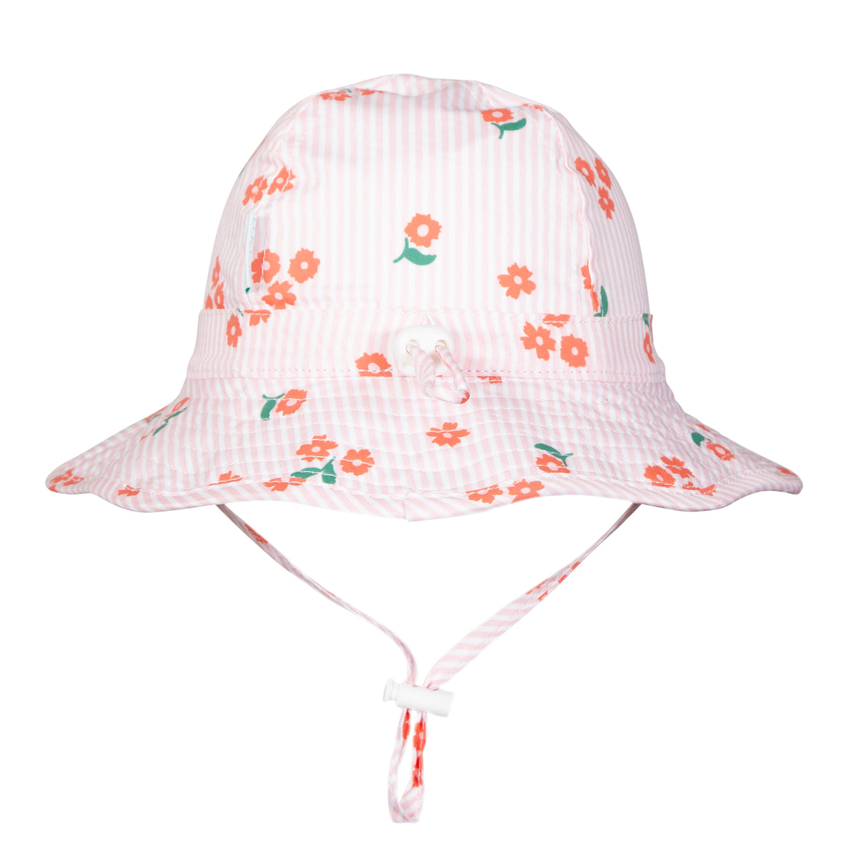 Acorn Striped Posy Wide Brim Infant Hat