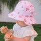 Acorn Striped Posy Wide Brim Infant Hat