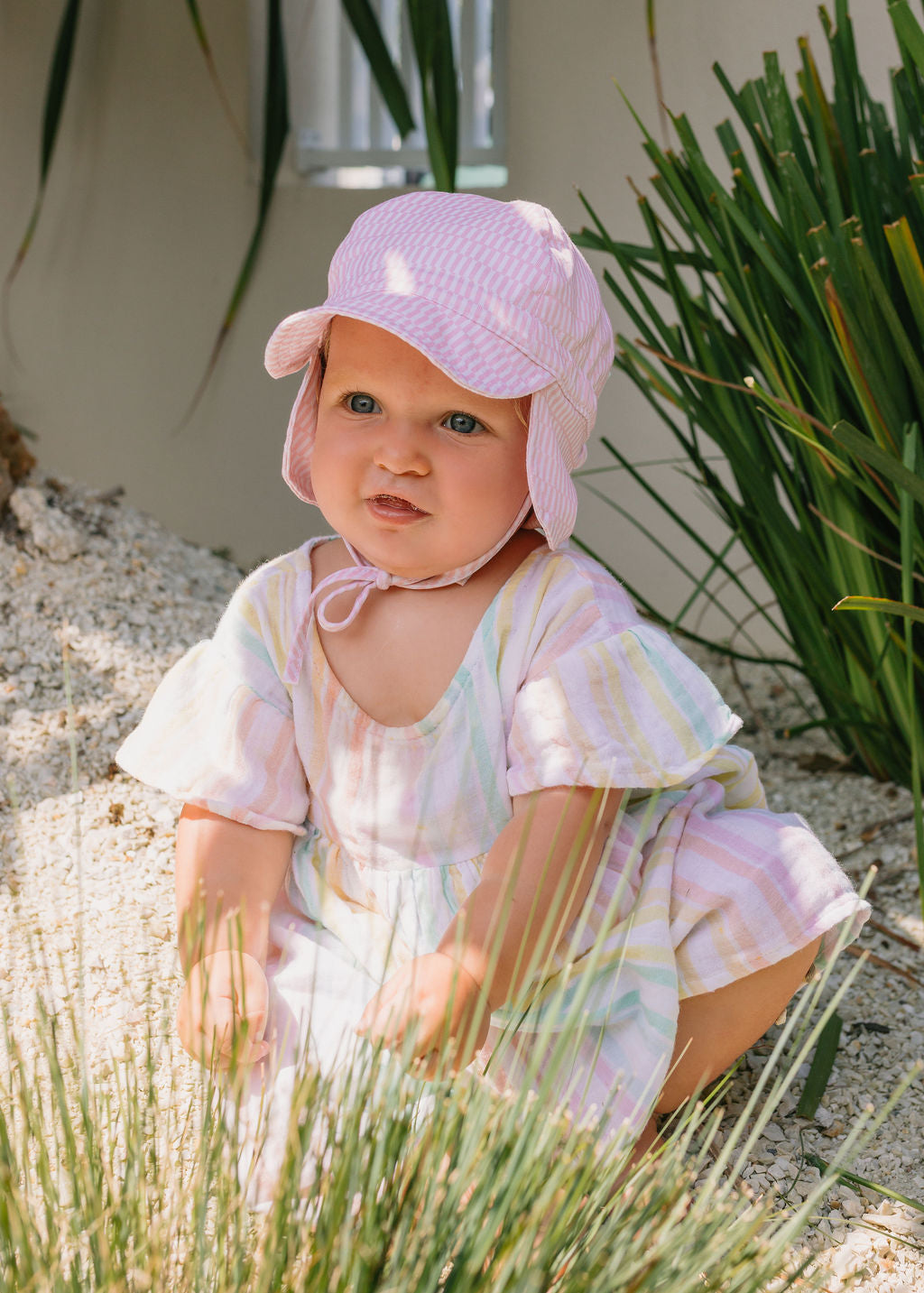 Acorn Pink Sprinkle Soft Jersey Flap Cap