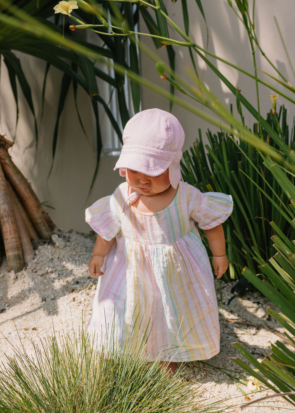 Acorn Pink Sprinkle Soft Jersey Flap Cap