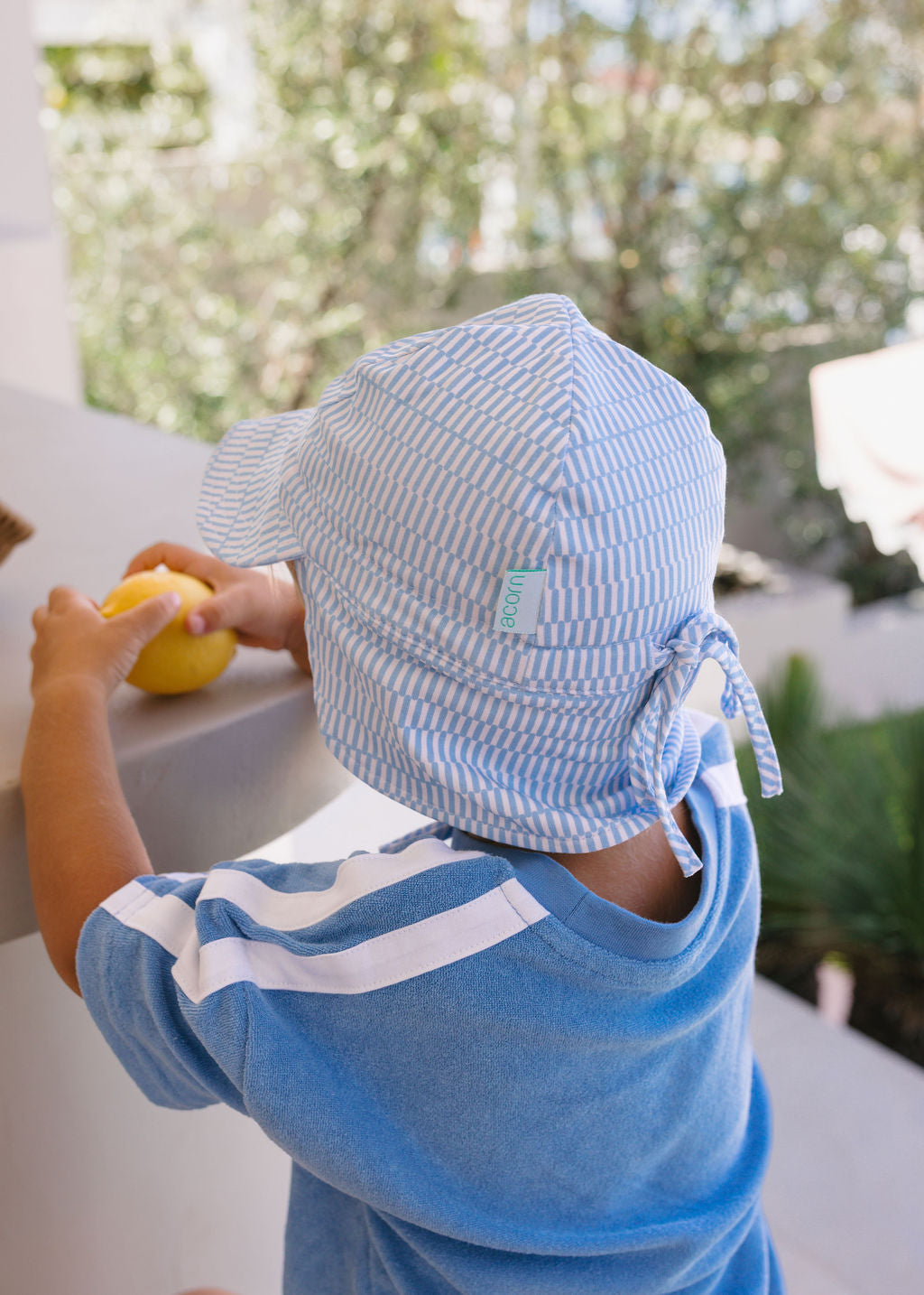 Acorn Blue Sprinkle Soft Jersey Flap Cap