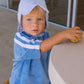 Acorn Blue Sprinkle Soft Jersey Flap Cap