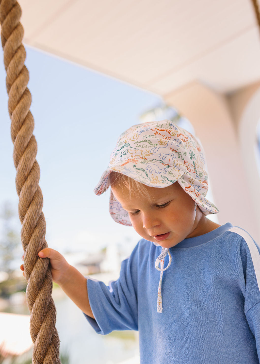 Acorn Dino Soft Jersey Flap Cap
