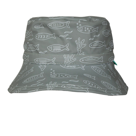 Acorn School Of Fish Wide Brim Swim Bucket Hat