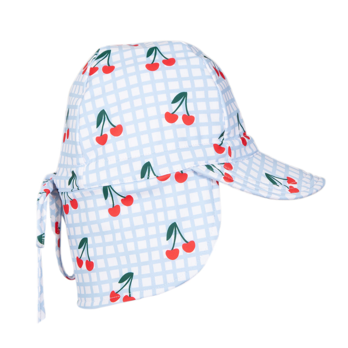 Acorn Cherry Checks Swim Flap Cap