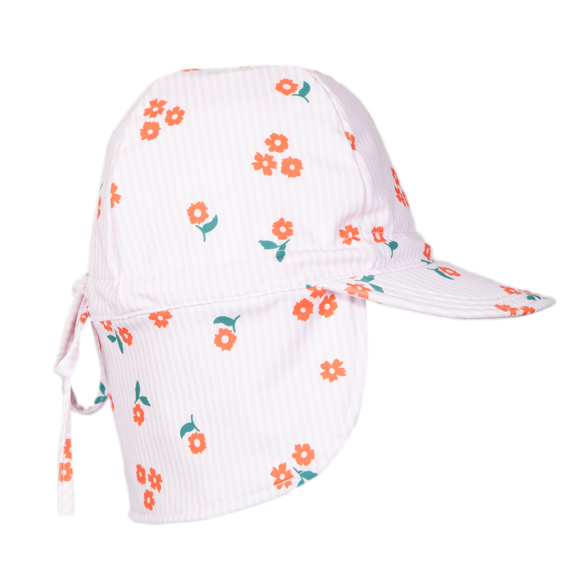 Acorn Striped Posy Swim Flap Cap