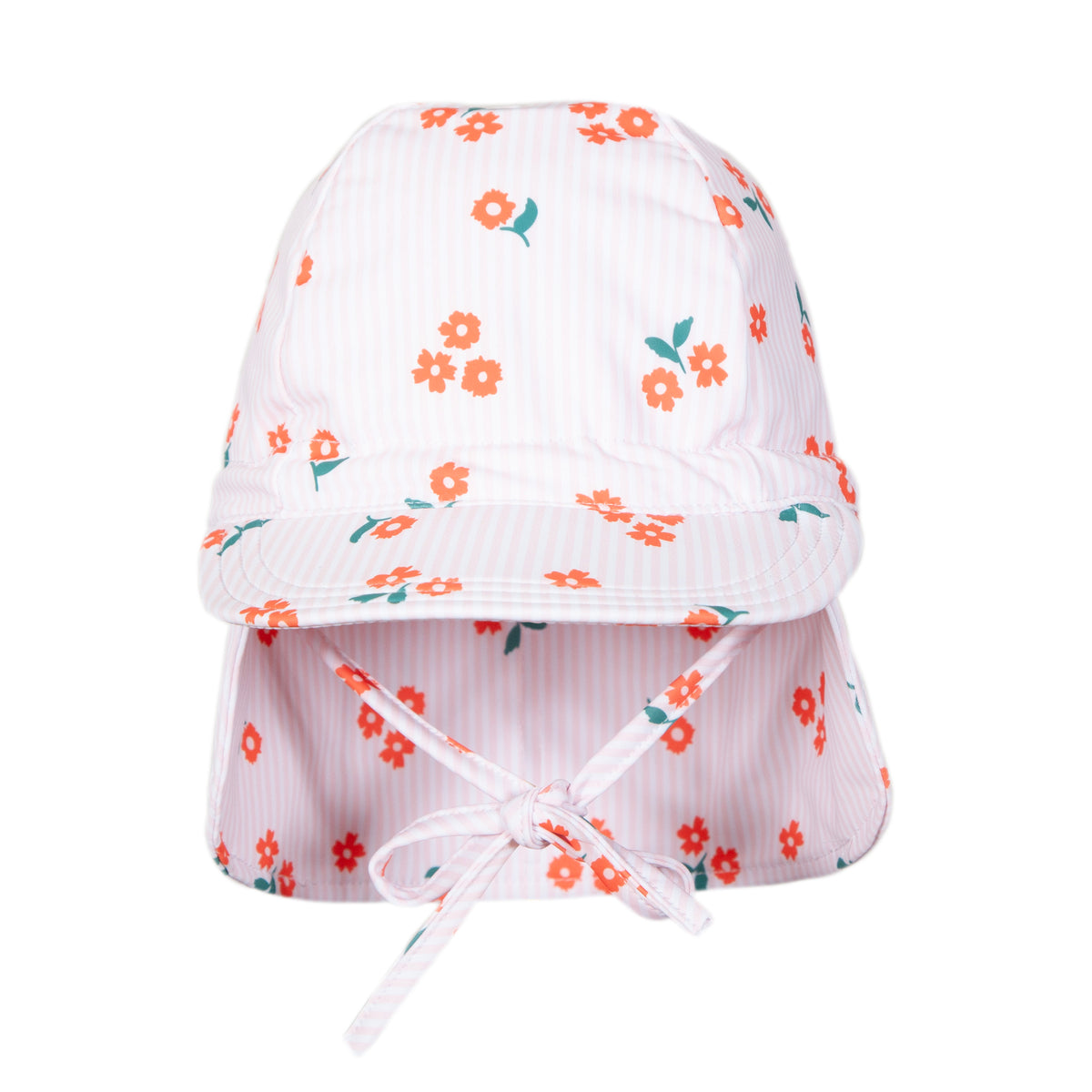 Acorn Striped Posy Swim Flap Cap
