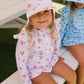 Acorn Striped Posy Swim Flap Cap