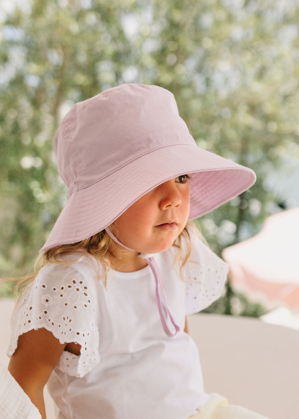 Acorn Lilac Wide Brim Bucket Hat