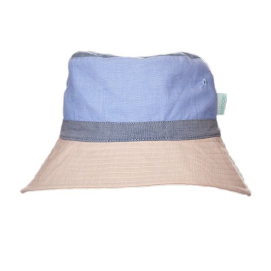 Acorn Blue Colour Block Wide Brim Bucket Hat