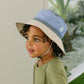 Acorn Blue Colour Block Wide Brim Bucket Hat