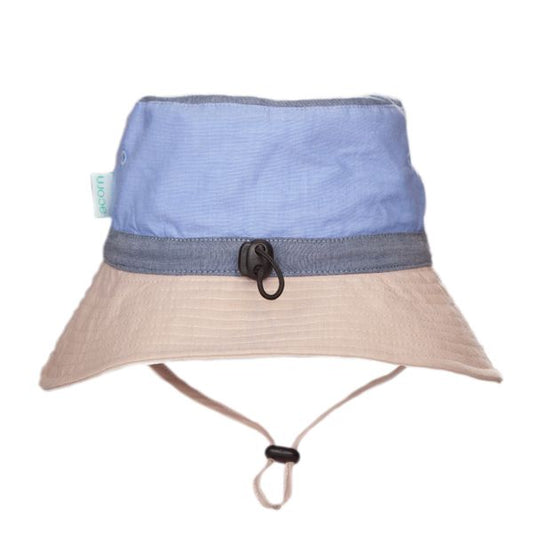 Acorn Blue Colour Block Wide Brim Bucket Hat