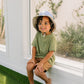 Acorn Blue Colour Block Wide Brim Bucket Hat