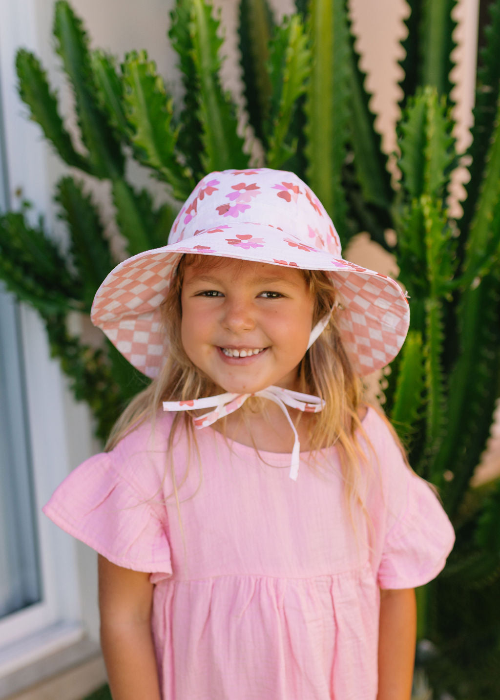 Acorn Coral Bloom Reversible Wide Brim Sunhat