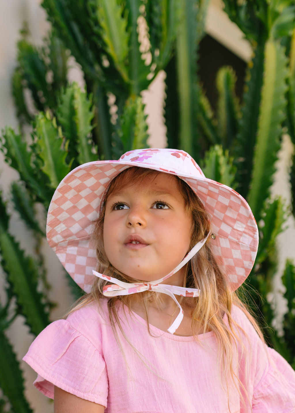 Acorn Coral Bloom Reversible Wide Brim Sunhat