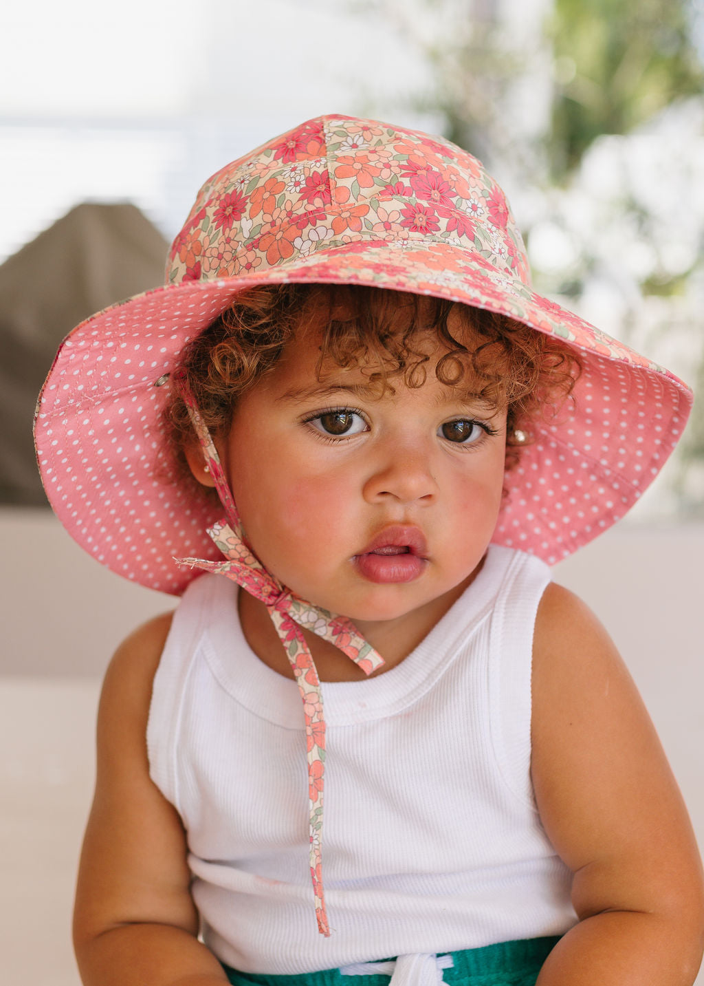Acorn Desert Flowers Wide Brim Reversible Sunhat