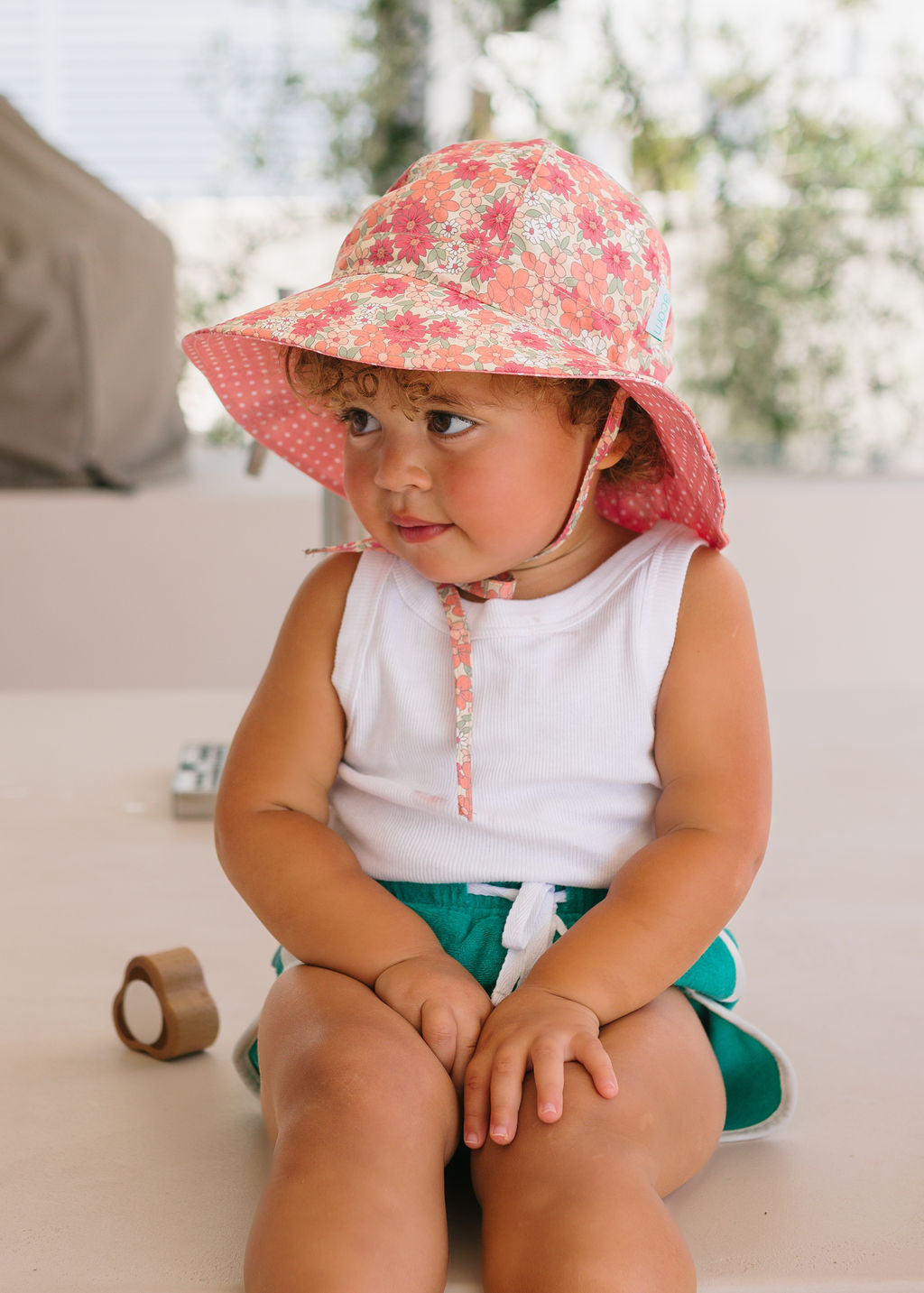 Acorn Desert Flowers Wide Brim Reversible Sunhat