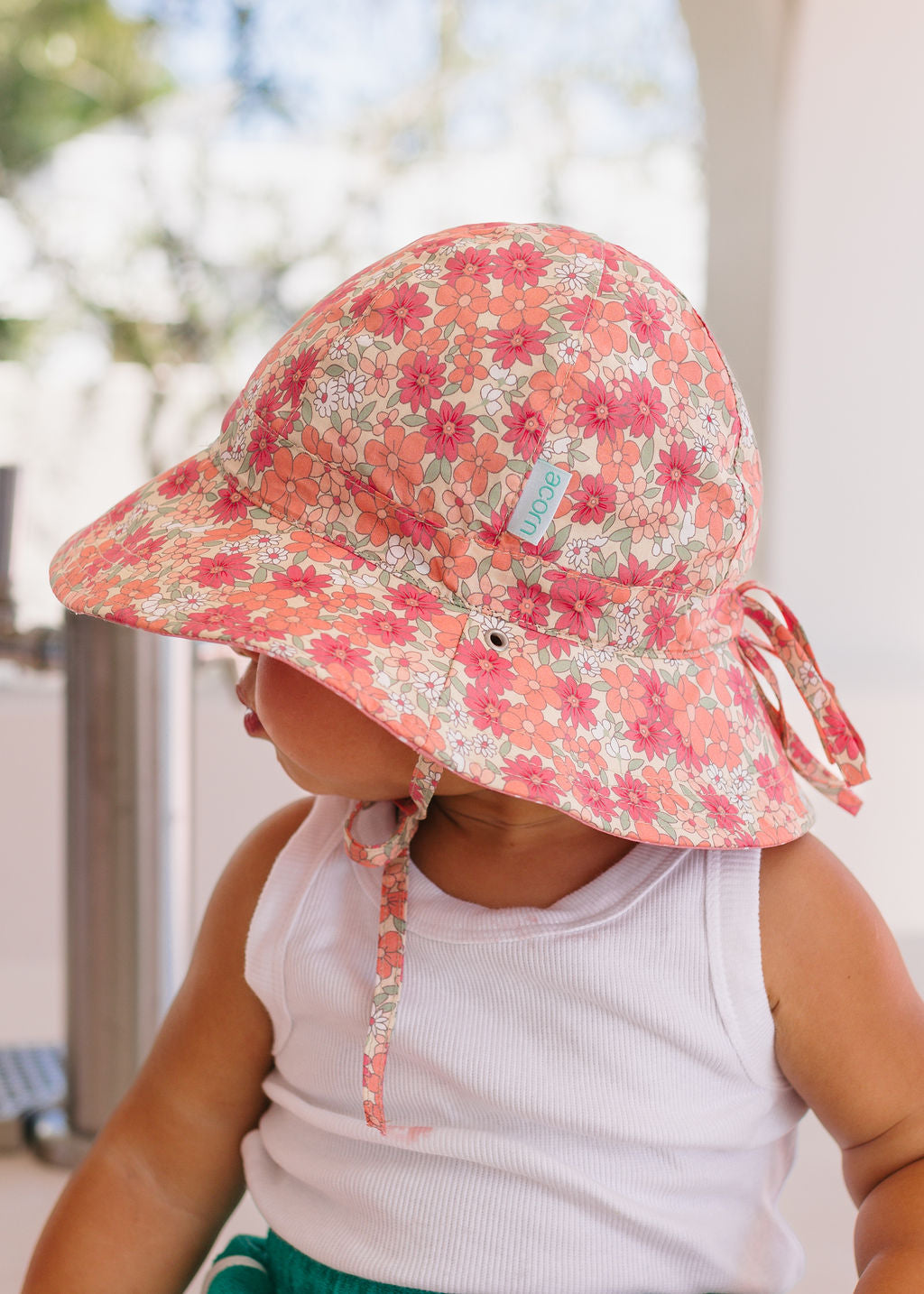 Acorn Desert Flowers Wide Brim Reversible Sunhat