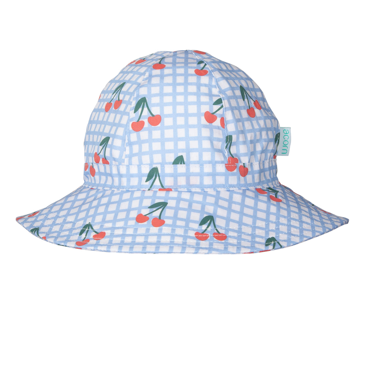 Acorn Cherry Checks Wide Brim Swim Hat