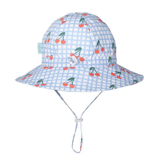 Acorn Cherry Checks Wide Brim Sunhat