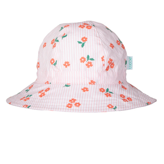 Acorn Striped Posy Wide Brim Sunhat