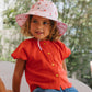 Acorn Striped Posy Wide Brim Sunhat