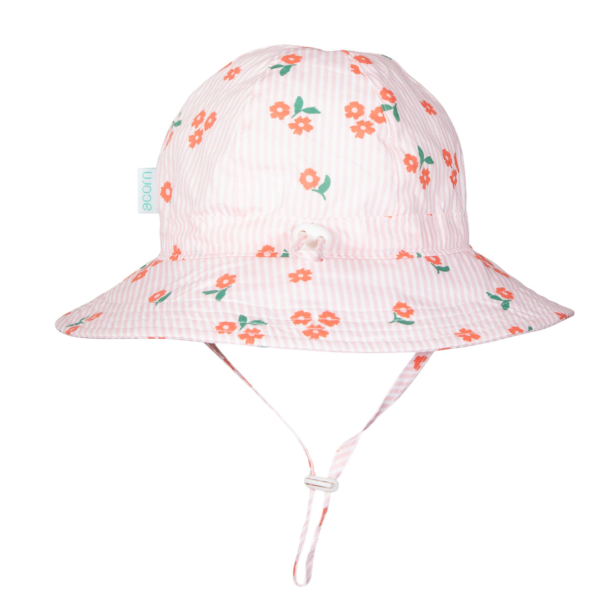 Acorn Striped Posy Wide Brim Sunhat