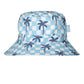 Acorn Blue Checked Palms Wide Brim Bucket Hat