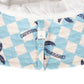 Acorn Blue Checked Palms Wide Brim Bucket Hat
