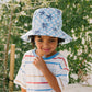 Acorn Blue Checked Palms Wide Brim Bucket Hat