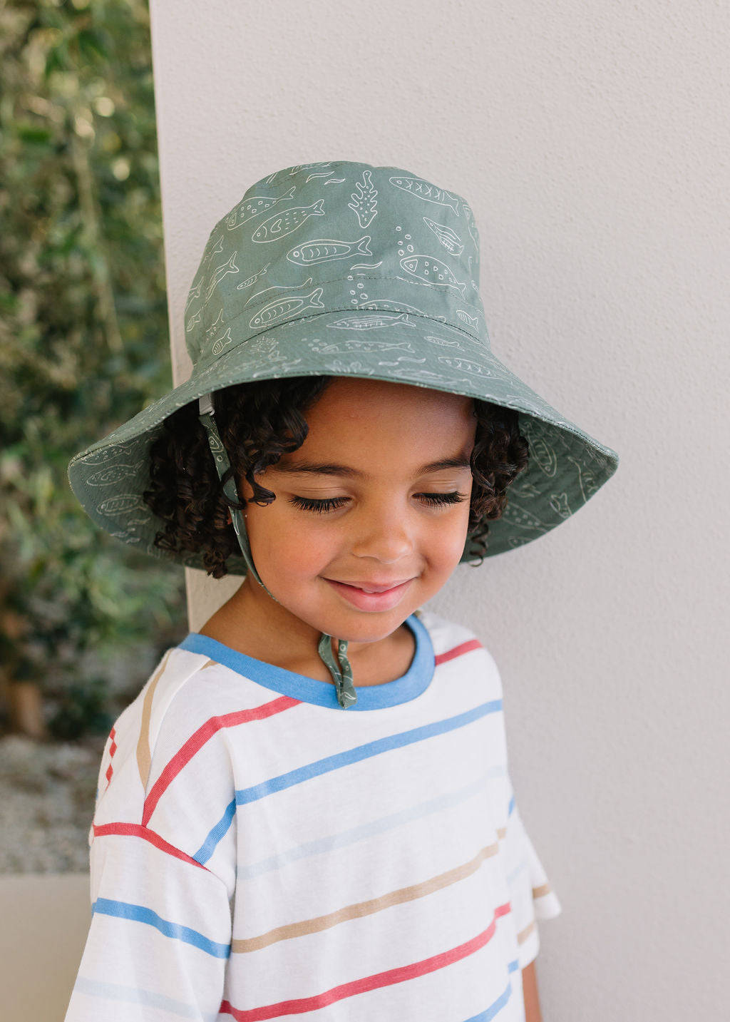 Acorn School Of Fish Wide Brim Bucket Hat