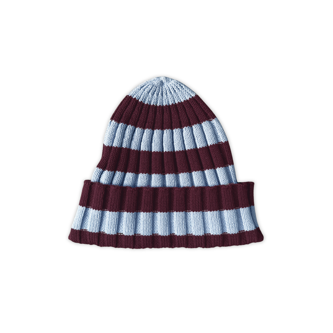 Grown Organic Striped Pixie Knit Beanie - Plum & Haze