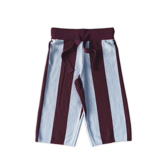 Grown Organic Striped Knit Pants - Plum & Haze