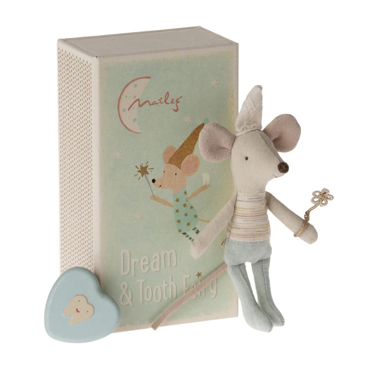 Maileg Tooth Fairy Mouse Little Brother in Box Baby Blue