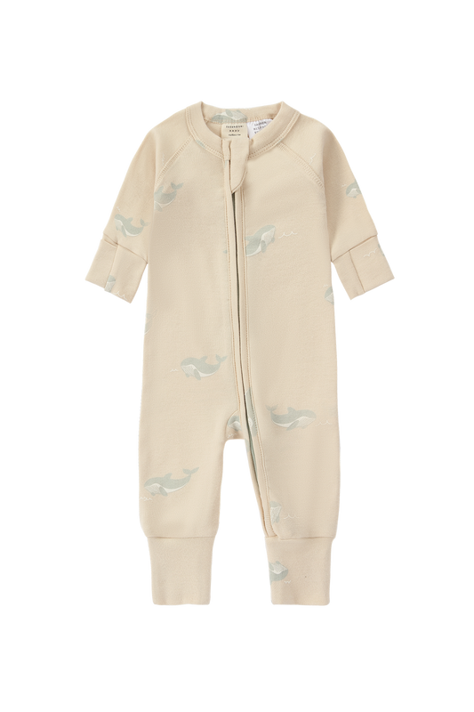 Susukoshi Zip Growsuit Long Sleeve Whale