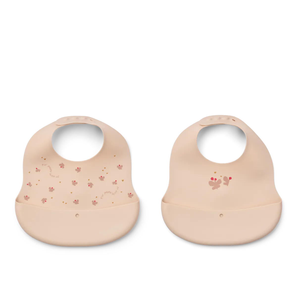Liewood Ember Printed Bib 2 Pack Mini Butterfly / Apple Blossom