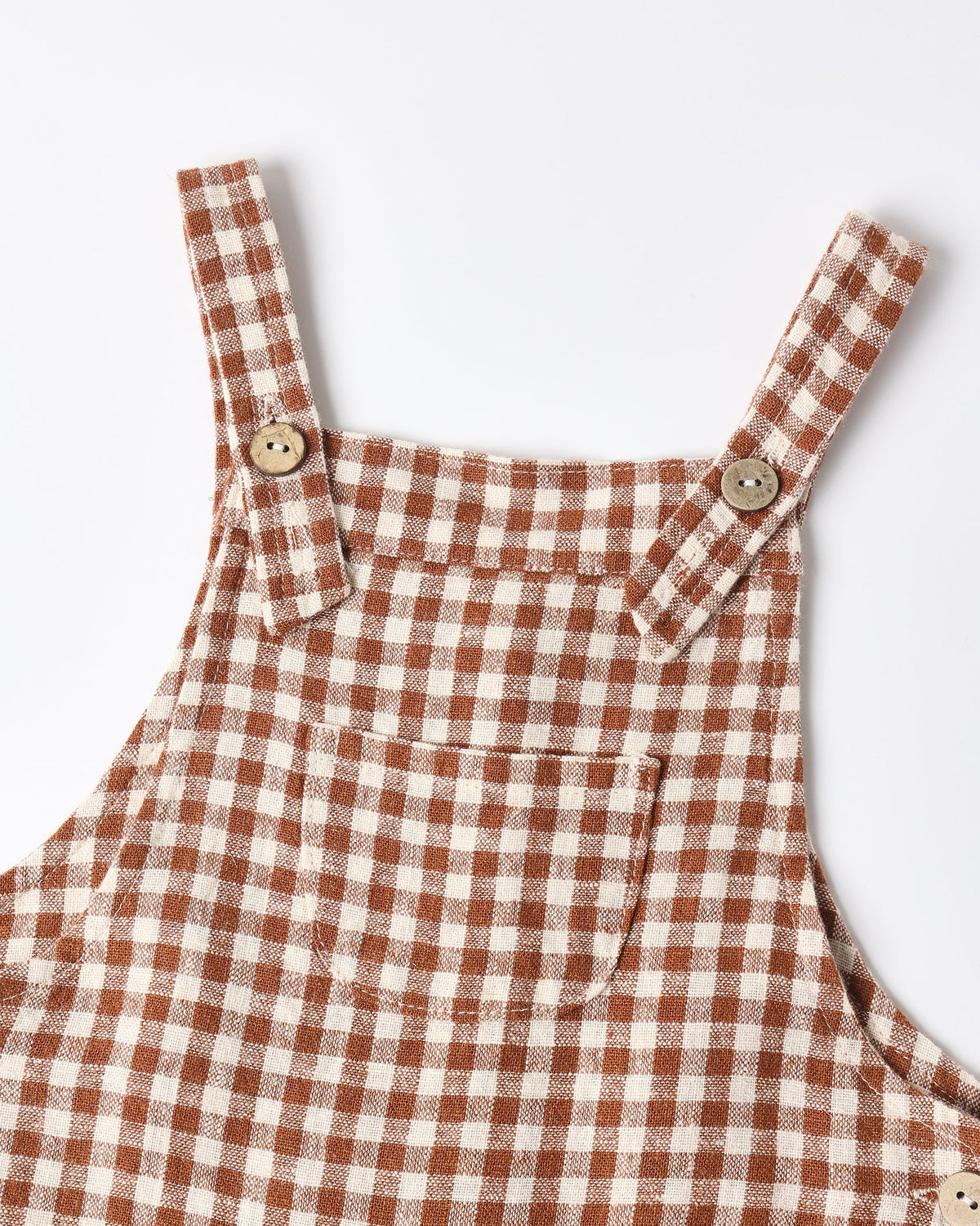 Rylee + Cru Baby Overalls Brick Check