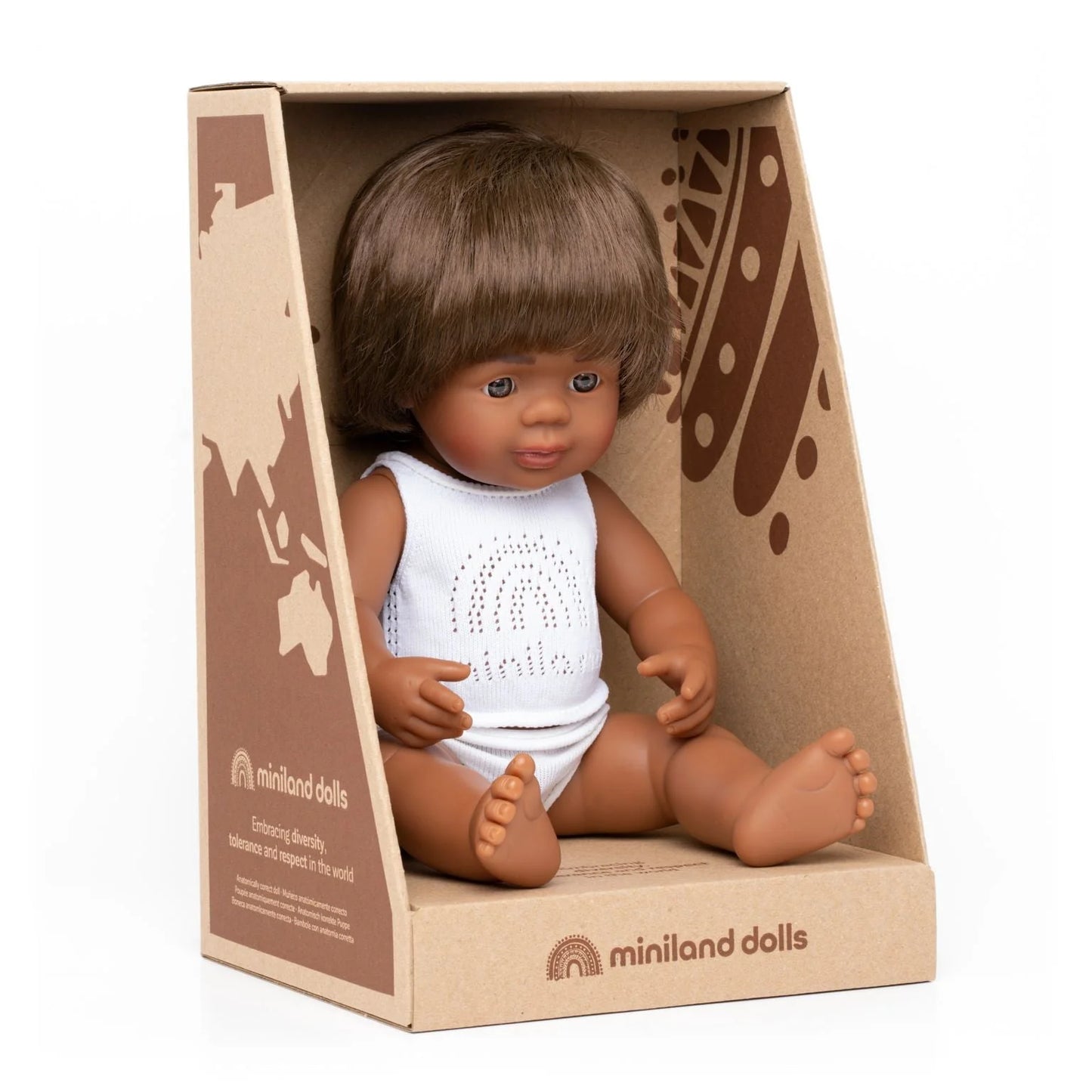 Miniland 38cm Baby Doll Aboriginal Boy