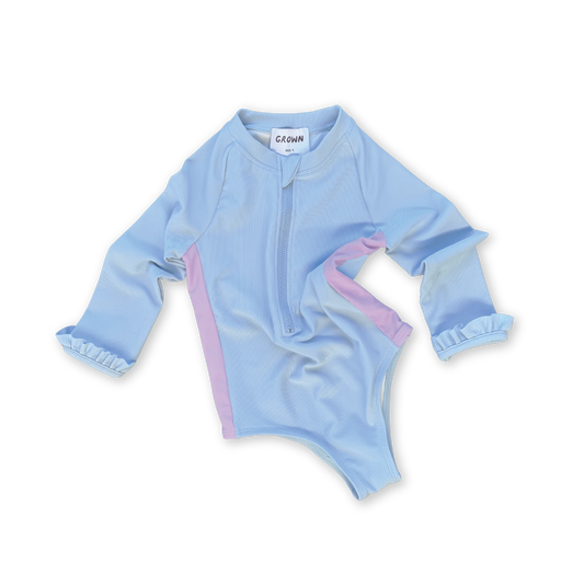 Grown Zip Long Sleeve One Piece Ocean