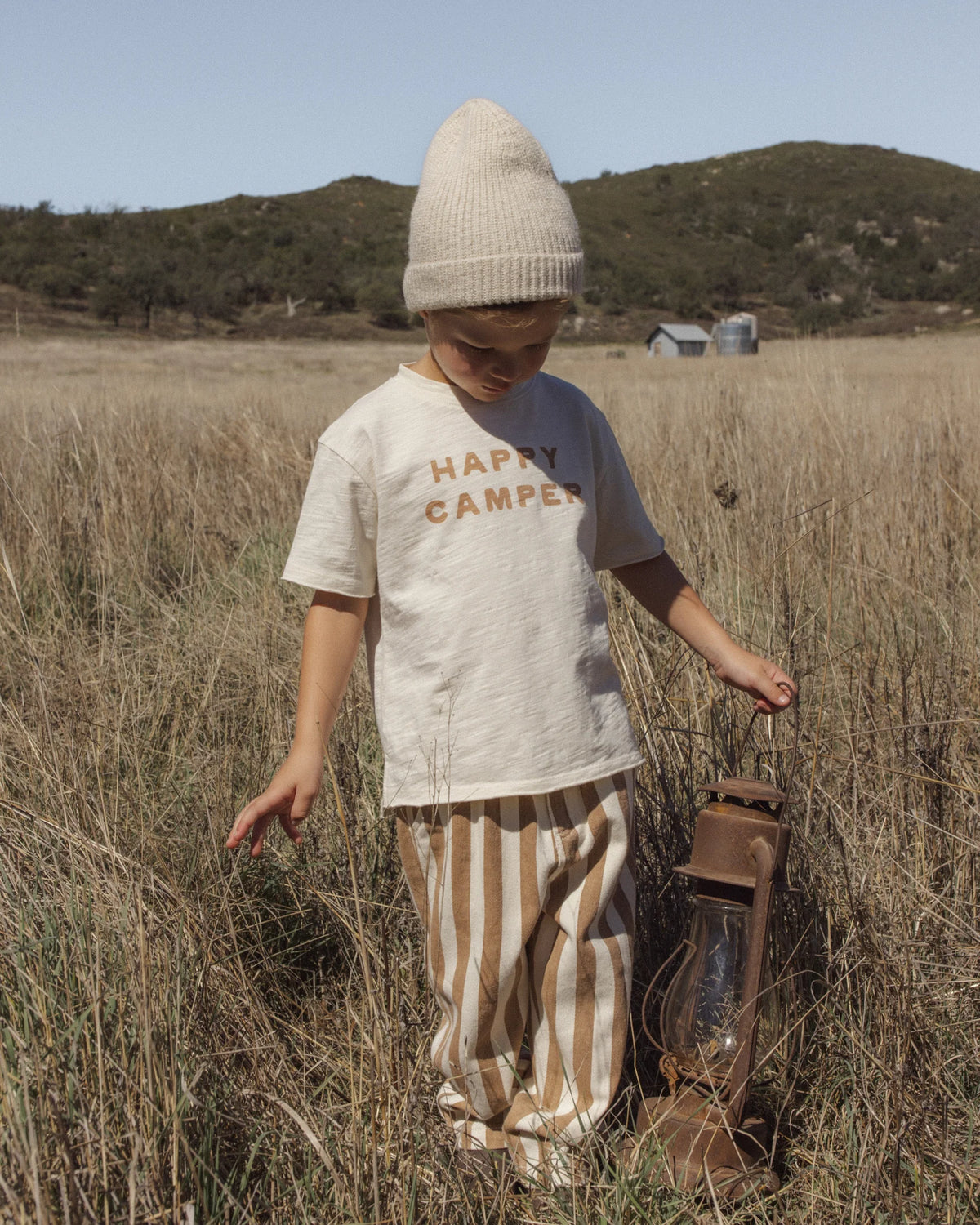 Rylee + Cru Baggy Pant Fawn Pinstripe