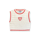 Grown Organic Candy Cane Heart Vest  Milk