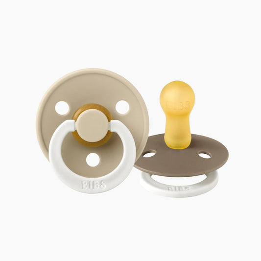 BIBS Dummies Size 1 Twin Pack 'Night Glow' Vanilla/Dark Oak
